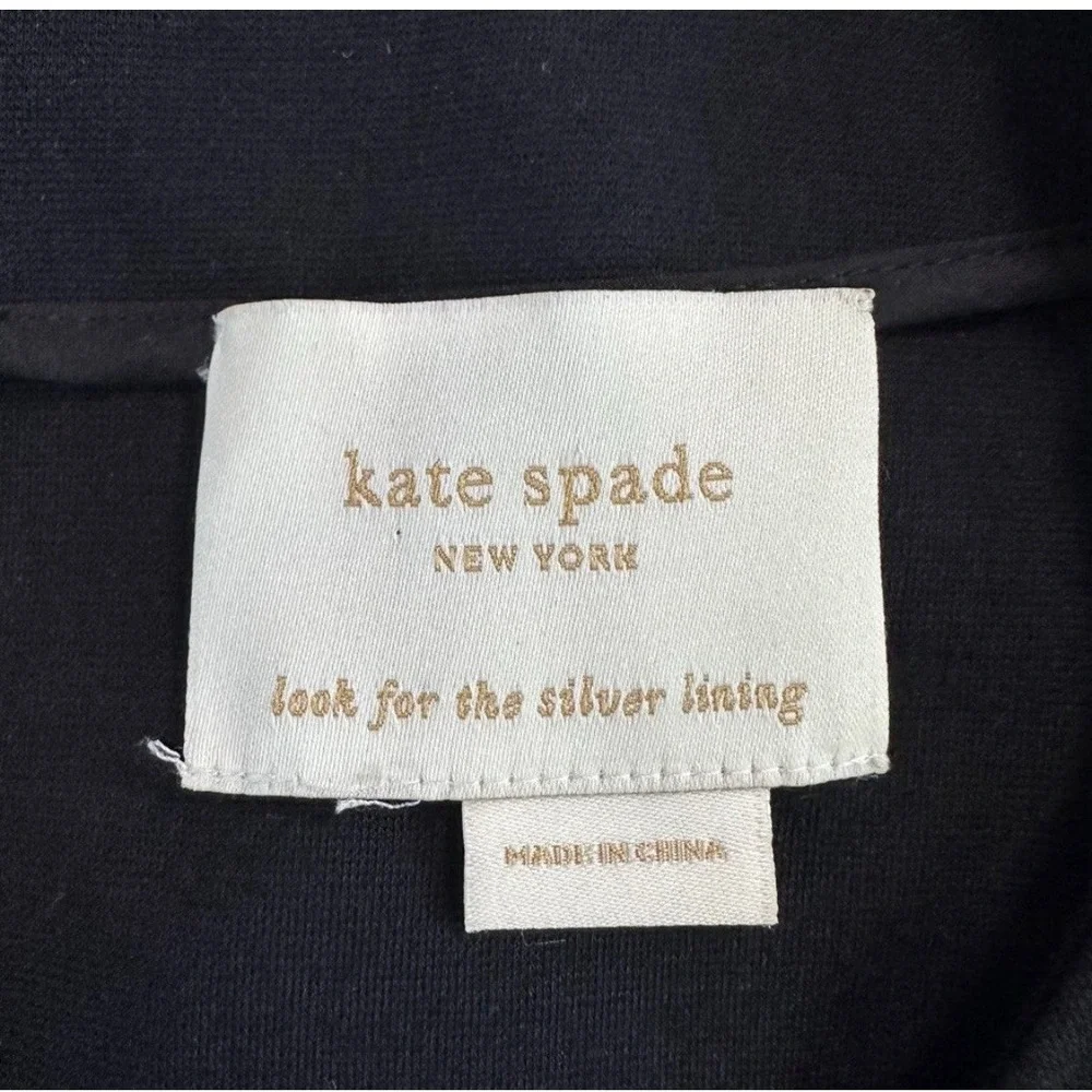 Kate Spade Black Livia Ponte Side Rushed Shift Dress Size 10‎